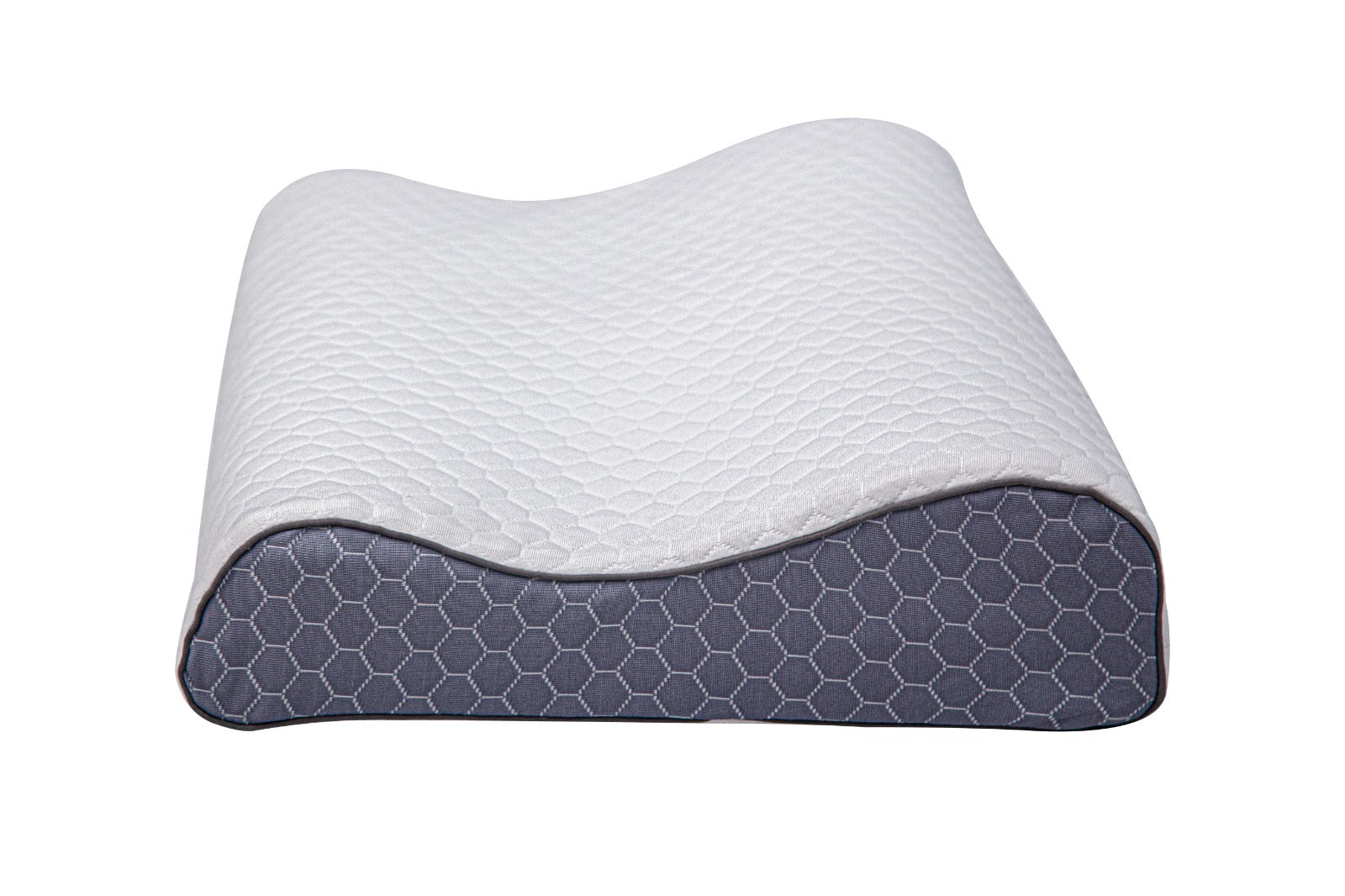 Kozynap Contour Memory Foam Pillow Front Profile Showing Dual Height Contour for Proper Neck Alignment