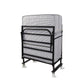 Kozynap Foldable Spring Mattress Bed in Vertical Folded Position with Wheels for Easy Storage and Mobility