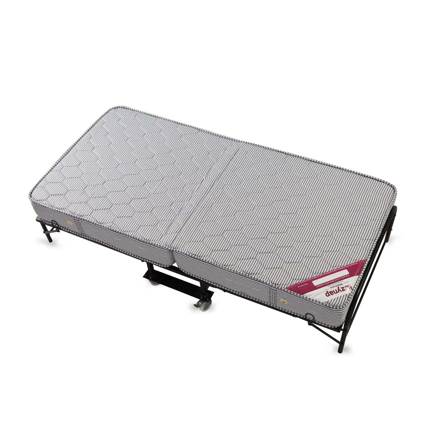 Kozynap Foldable Spring Mattress Fully Open Showing Comfortable Sleeping Surface and Compact Design