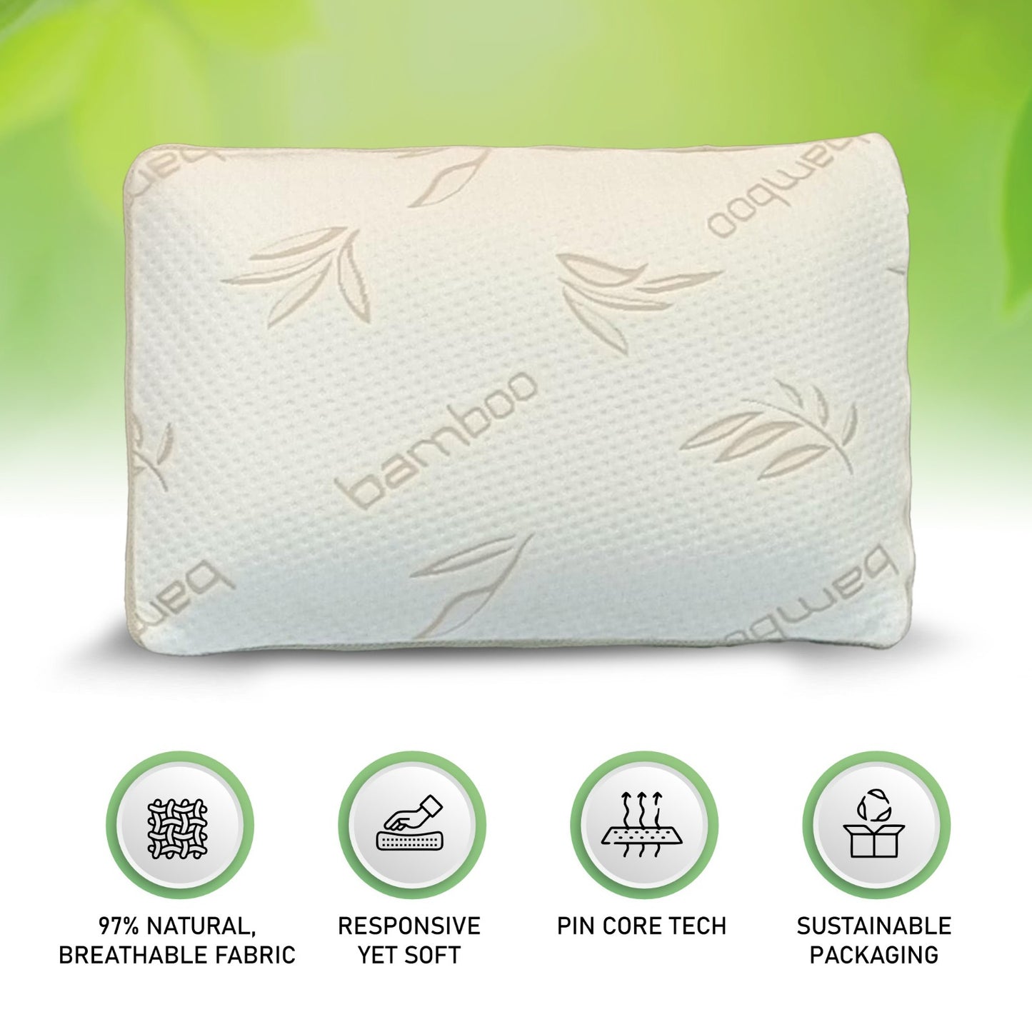 Kozynap Natural Latex Pillow with Breathable Fabric, Soft Support, Pin Core Technology and Eco Friendly Packaging