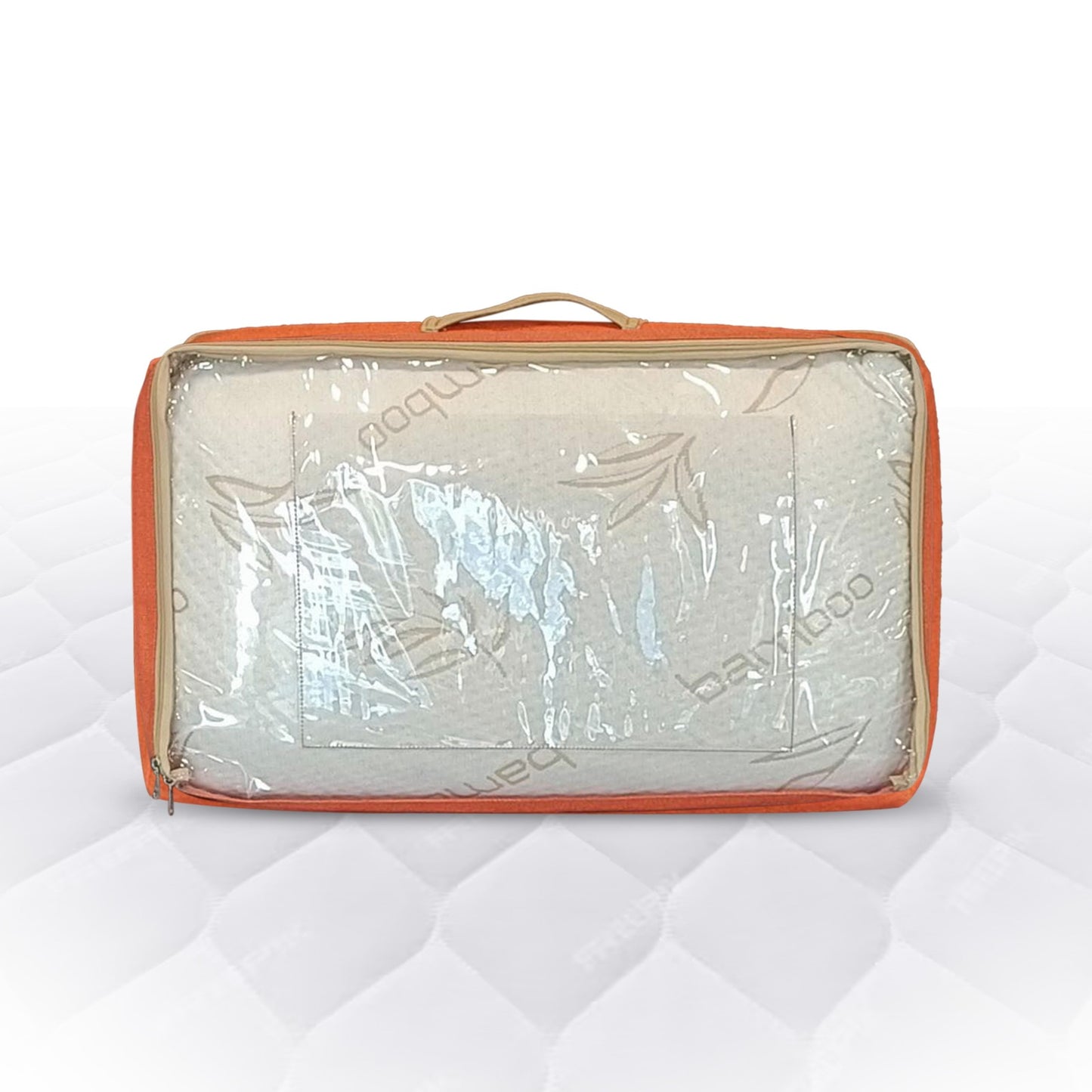 Kozynap Natural Latex Pillow Inside Zipper Carry Bag Showing Safe and Hygienic Packaging