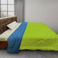 Side angle Kozynap mattress protector green blue lightweight reversible AC comforter