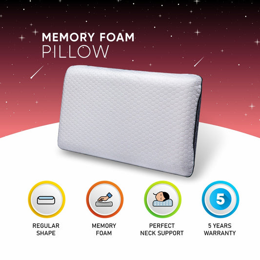 Kozynap Memory Foam Pillow with Regular Shape, Pressure Relief Foam, Neck Support and 5 Years Warranty