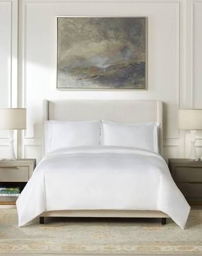 Duvet comforter styled on a bed in a bedroom