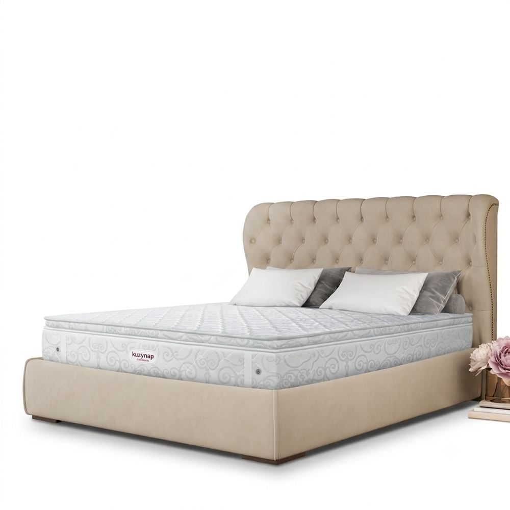 Euro Top Pocket Spring Mattress on a bed in a bedroom lifestyle setting