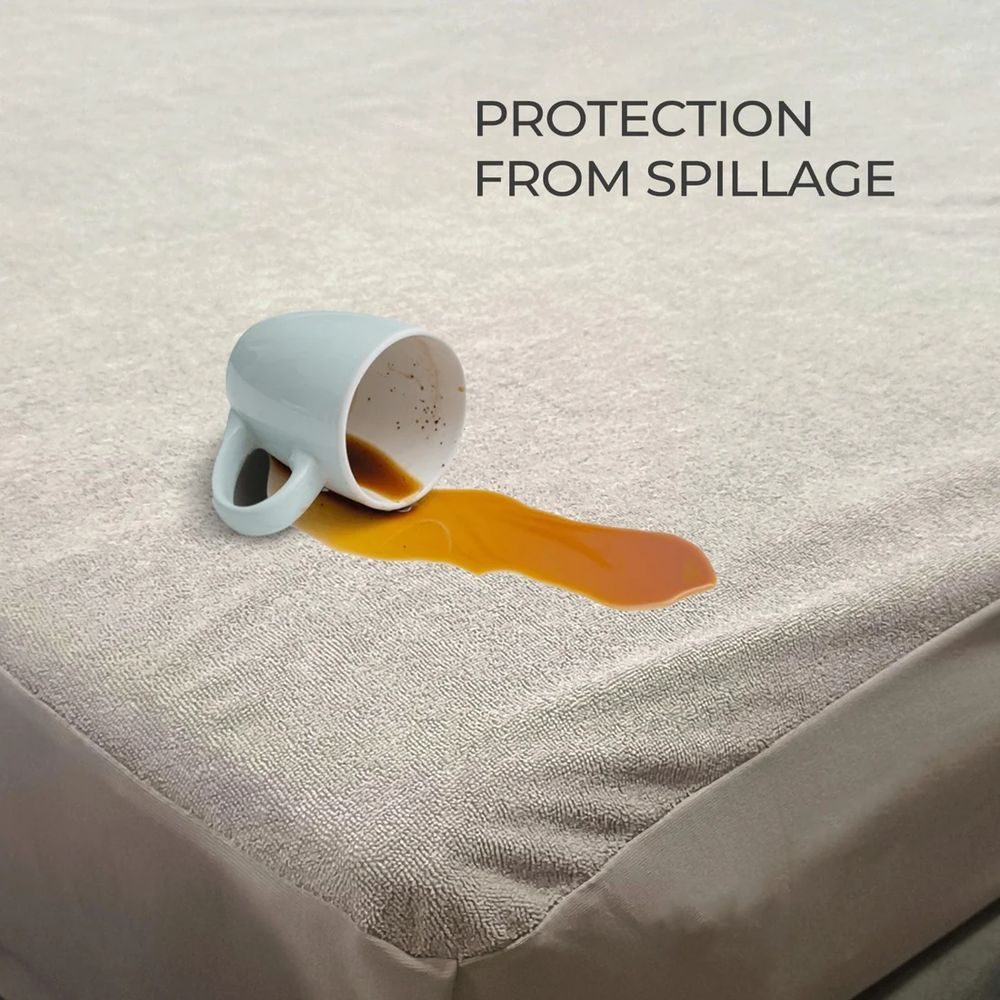 Mattress Protector demonstrating protection from spillage — coffee spill test