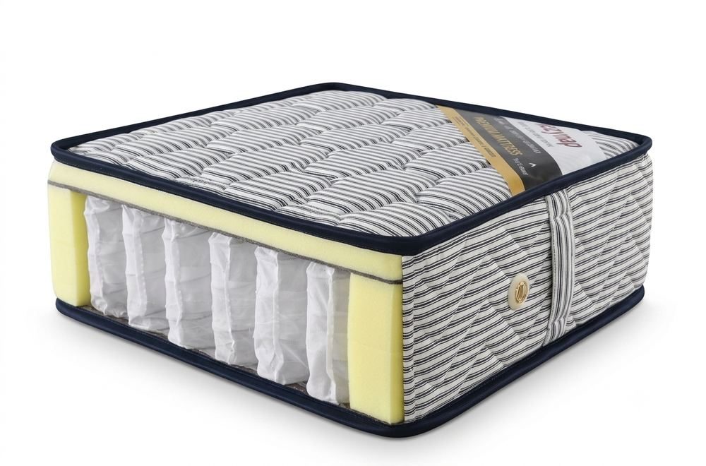 Tight Top Pocket Spring Mattress corner cutaway showing foam and pocket coil layers