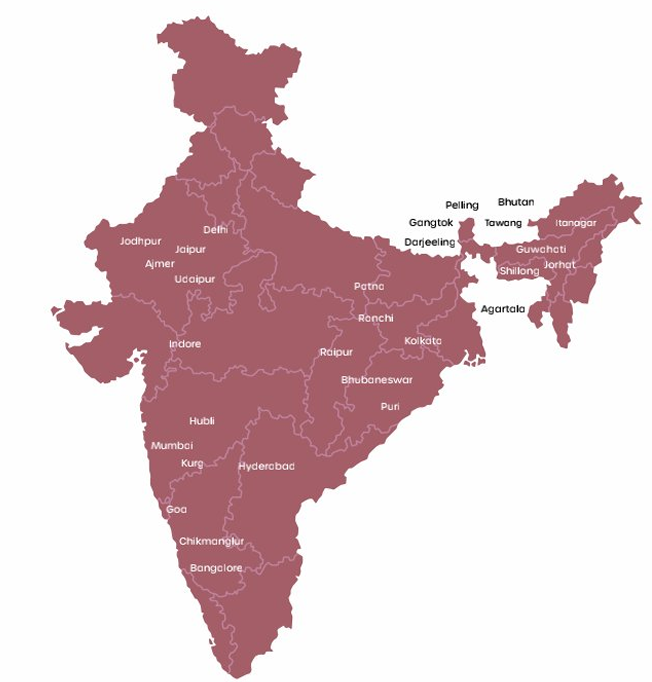 Kozynap Pan-India service map